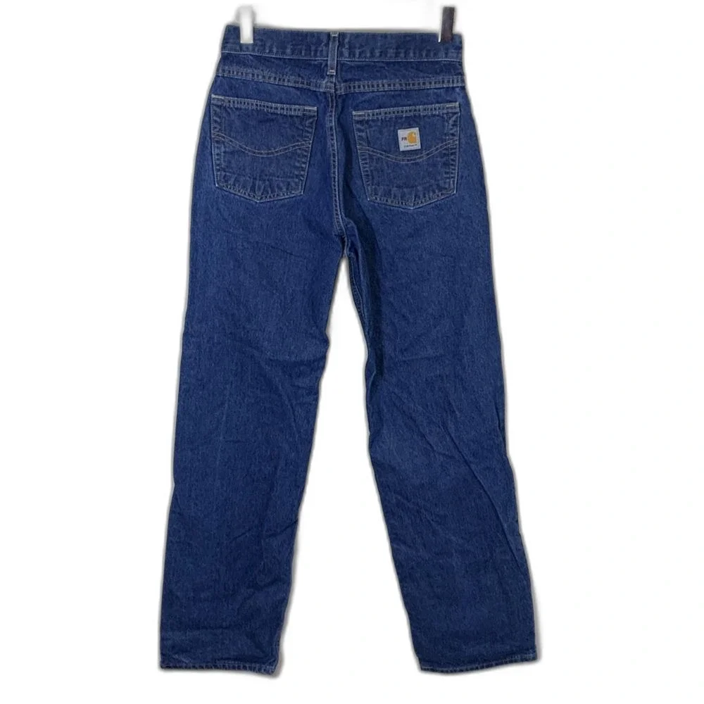 Carhartt Men's Flame Resistant Blue Denim Relaxed Fit Signature Jeans 30 X 32